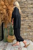 Kiti Paisley Damask Artist Smock Black
